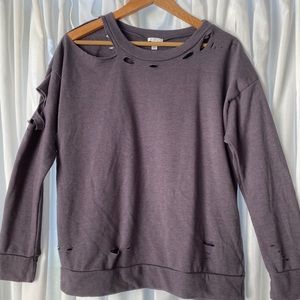 BP Purple Distressed Crewneck